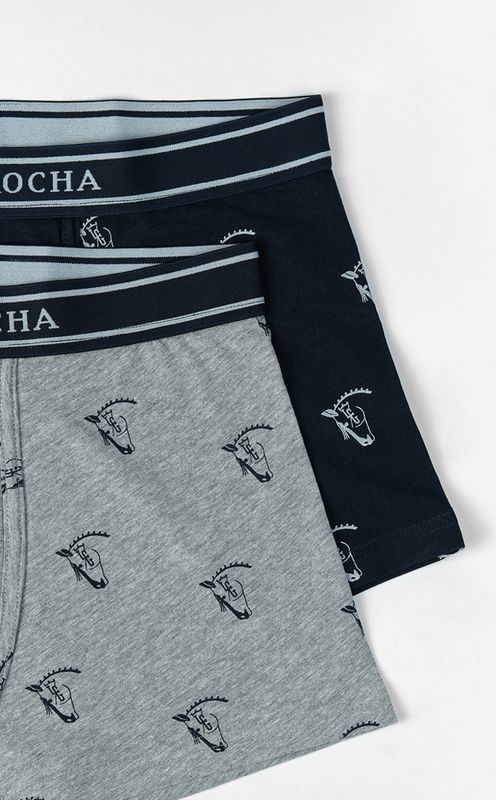Brand Pack Boxer | Gris + Marino