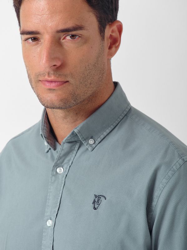 Camisa Garment Dyed | Zafiro
