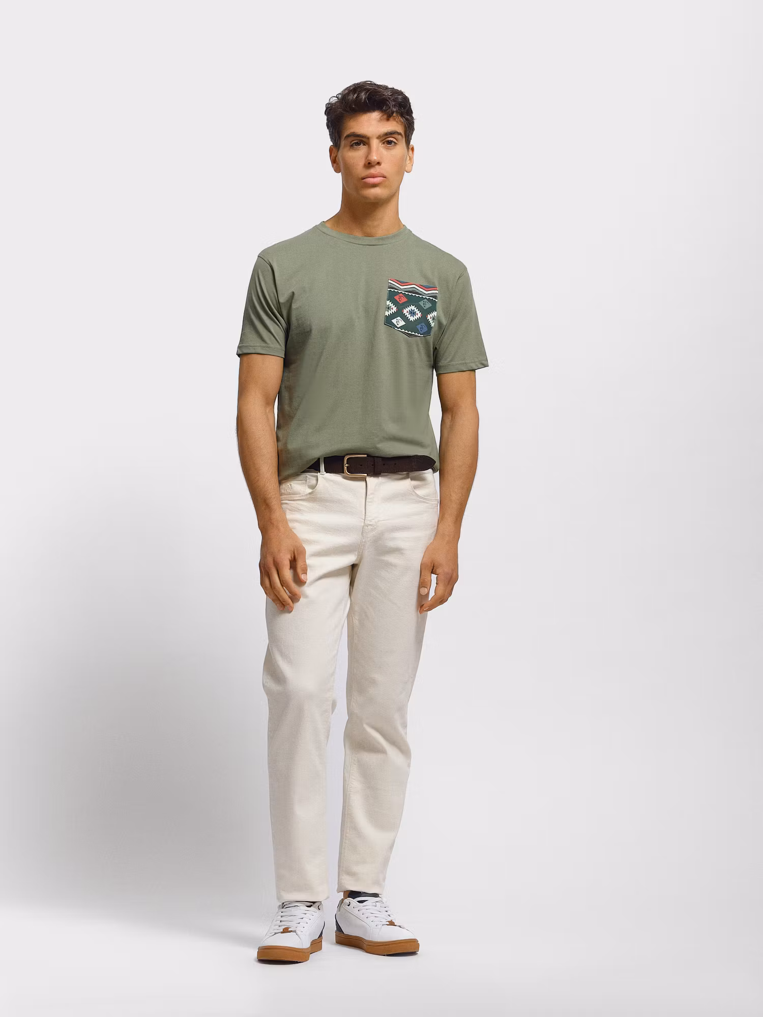 Ethnic Pocket T-shirt | Salvia