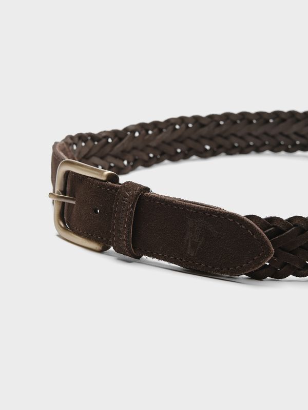 Braided Suede Belt | Chocolate
