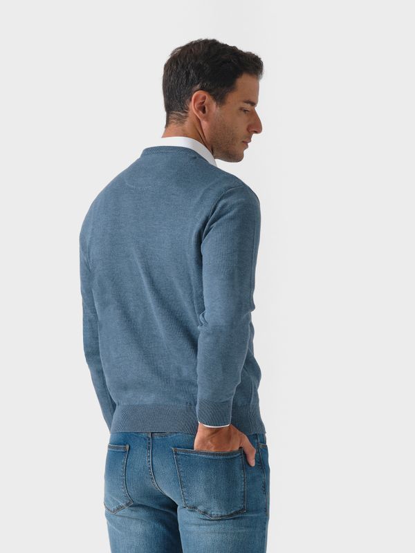 Suéter Gola Redonda Melange | Cobalto