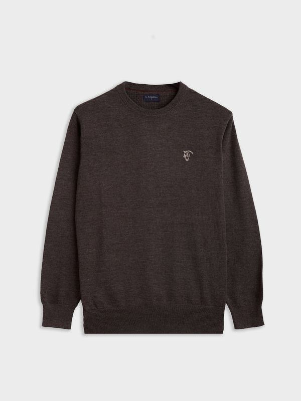 Suéter Gola Redonda Melange | Carbón