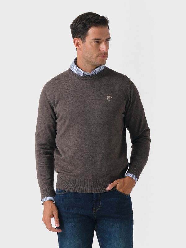 Suéter Gola Redonda Melange | Carbón