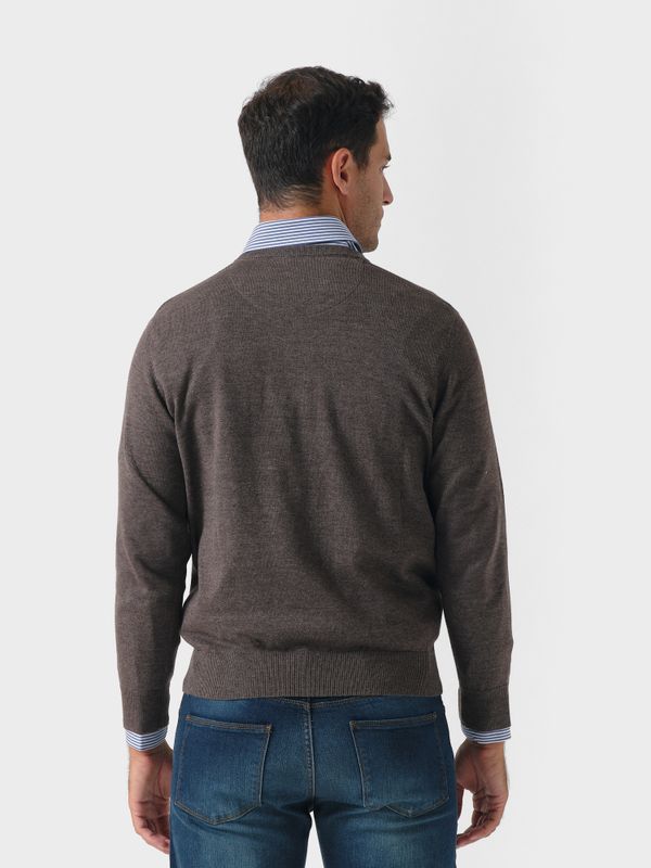 Suéter Gola Redonda Melange | Carbón