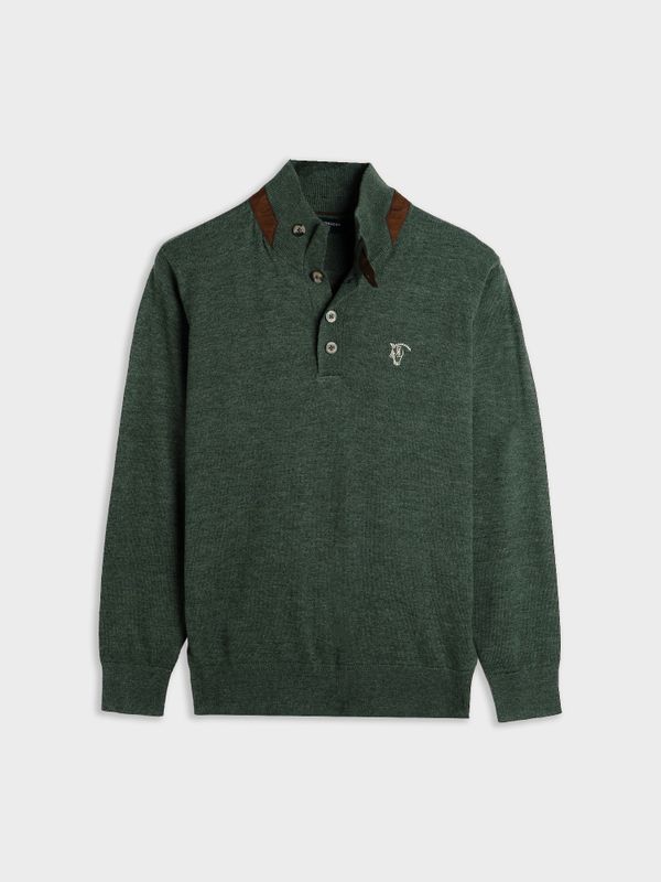 Suéter com Botões Melange | Abeto