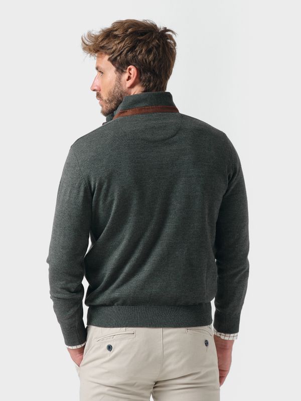 Suéter com Botões Melange | Abeto