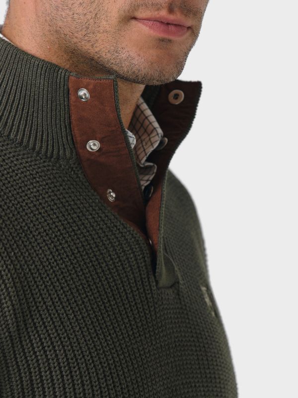 Cardigan com Tapeta | Musgo