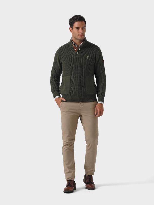 Cardigan com Tapeta | Musgo