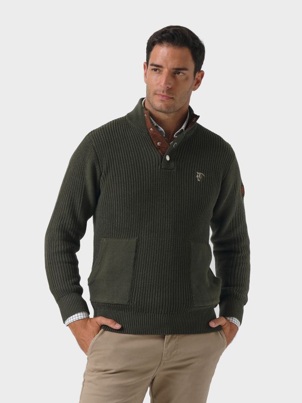 Cardigan com Tapeta | Musgo