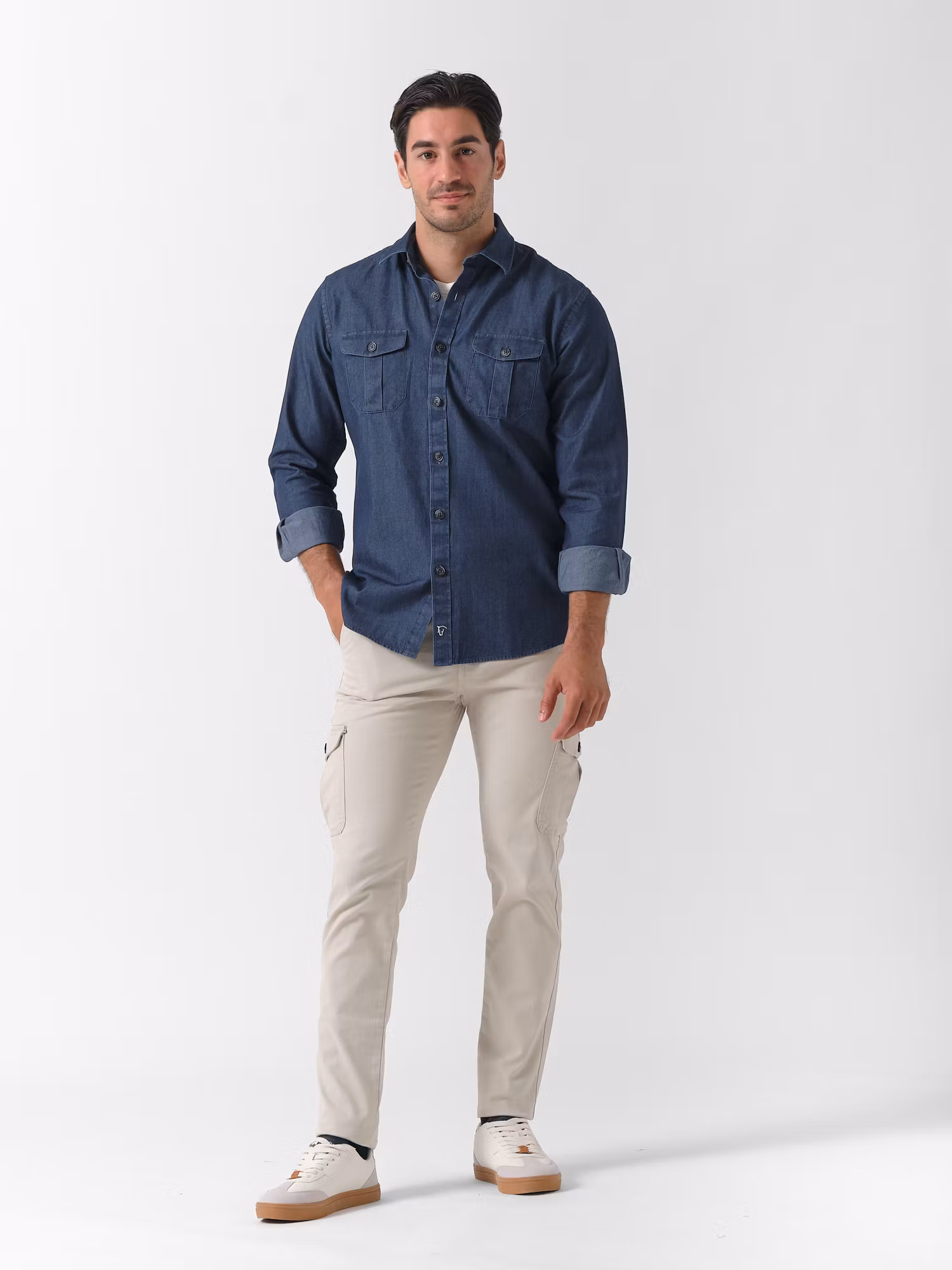 Camisa Denim con Bolsillos