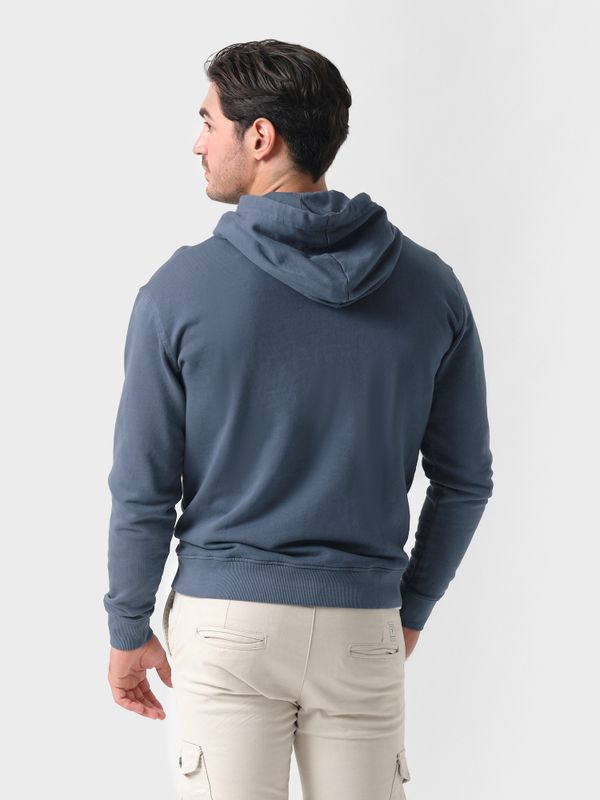 Sweatshirt com capuz Garment Dyed | Cobalto