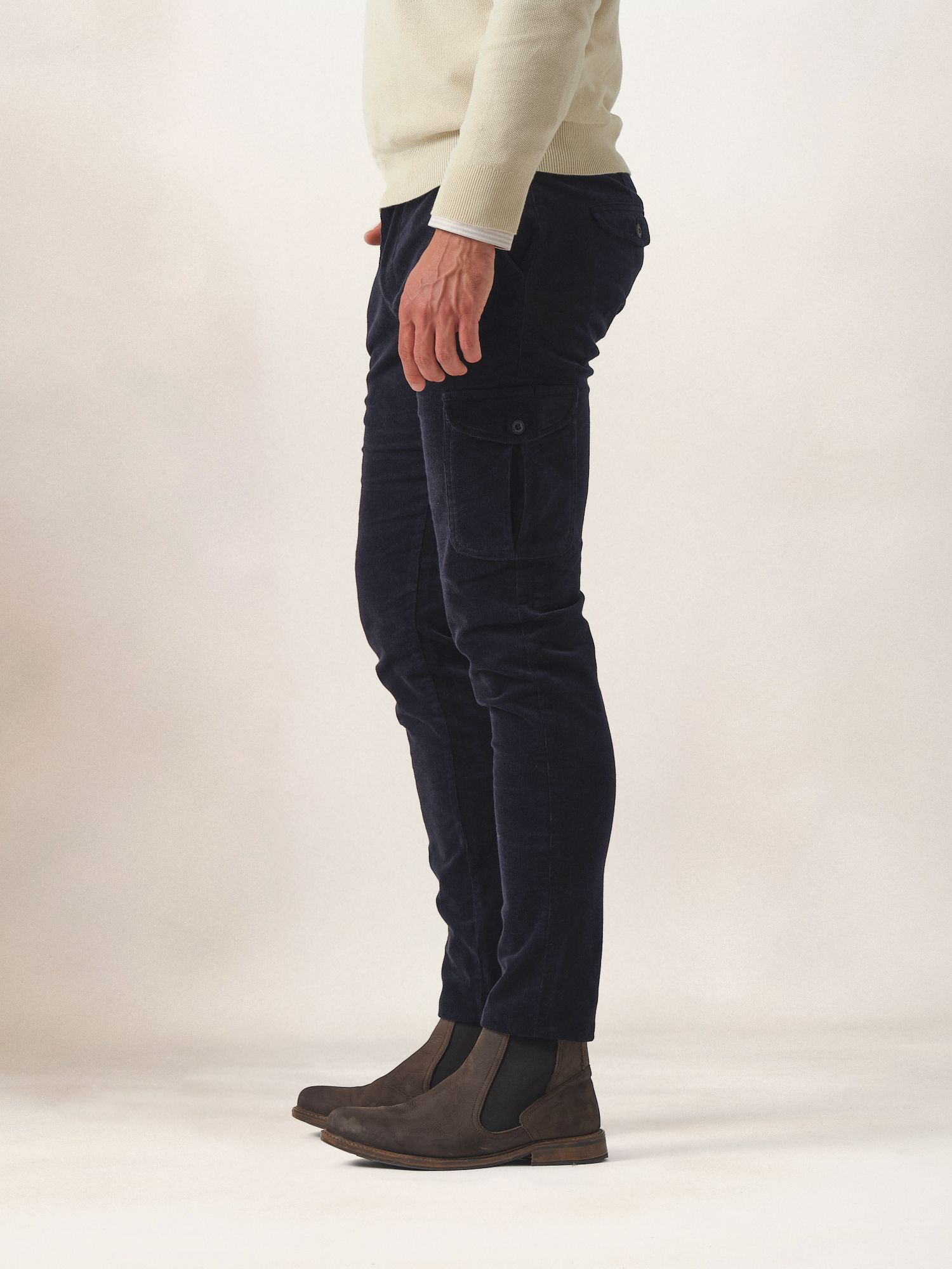 Chinos Cargo Velours Côtelé | Marino