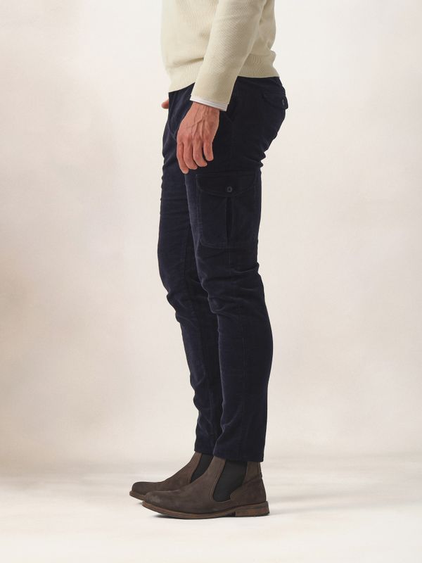 Chinos Cargo Velours Côtelé | Marino