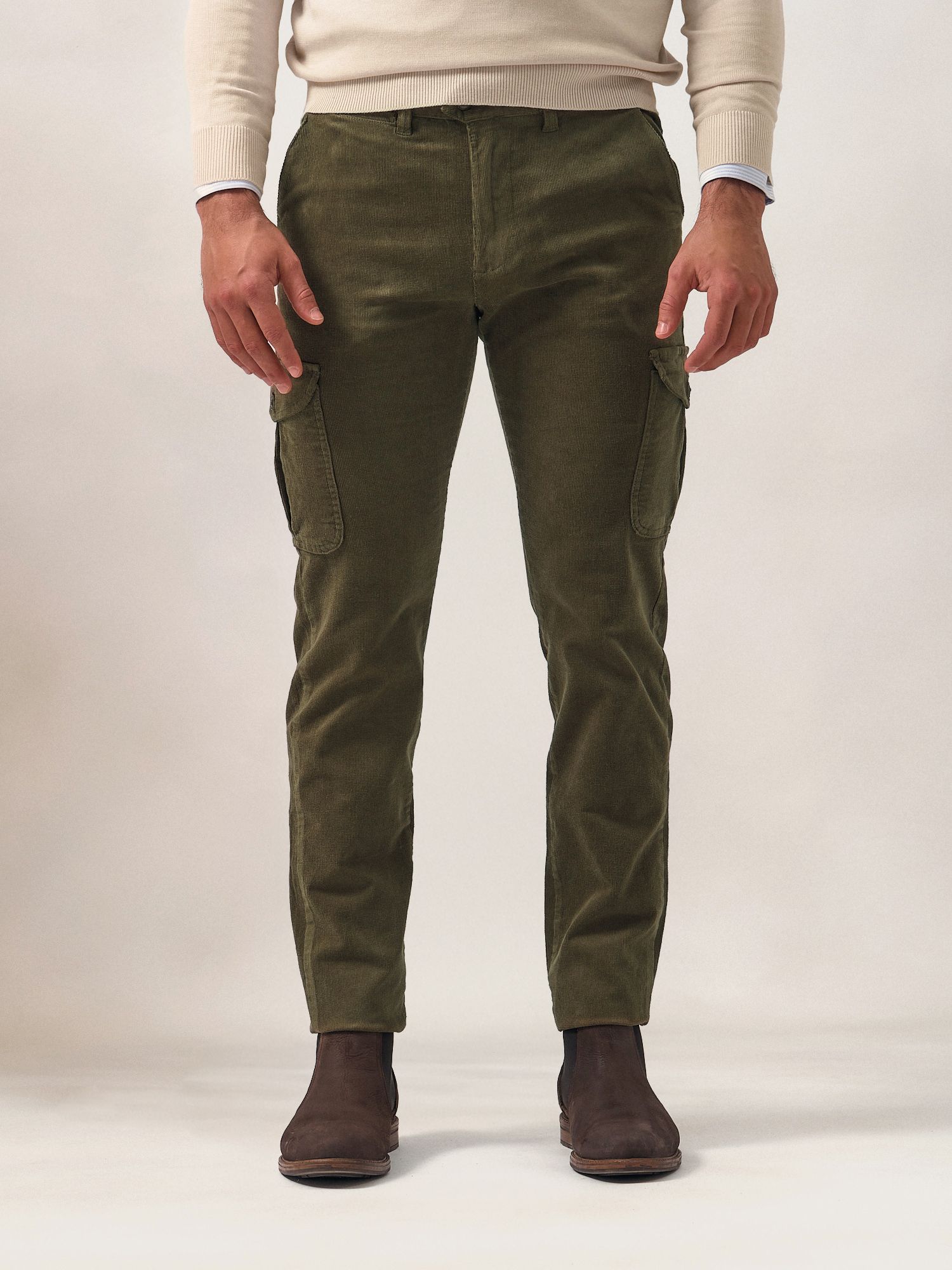 Chinos Cargo Velours Côtelé | Verde
