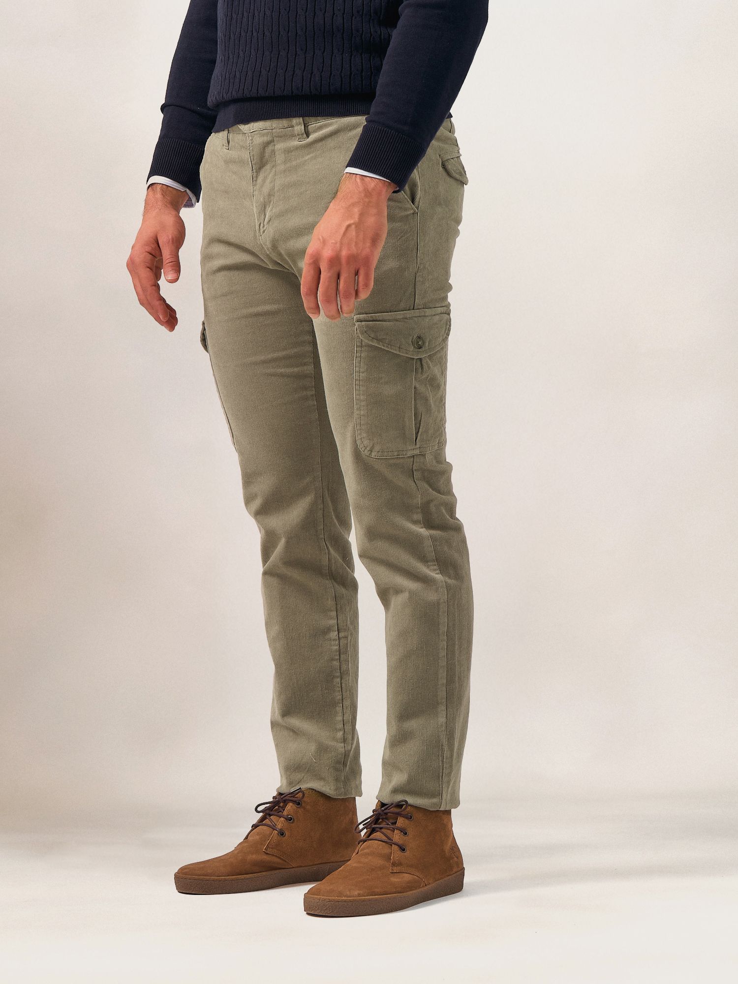 Chinos Cargo Pana | Gris Verdoso