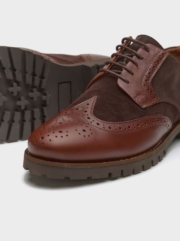 Chaussure Oxford Combinée | Chocolate