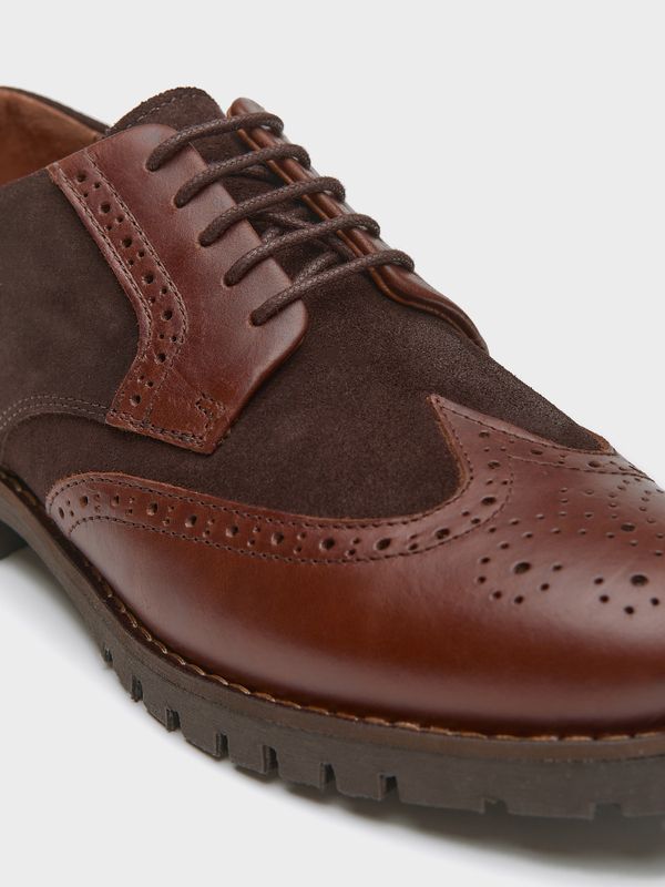 Chaussure Oxford Combinée | Chocolate
