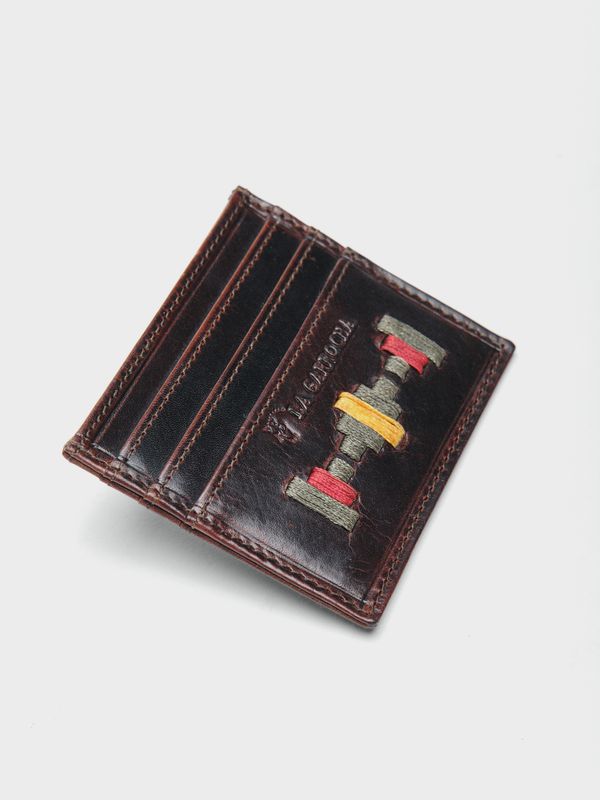 Porta-cartões de couro Ticul | Marrón