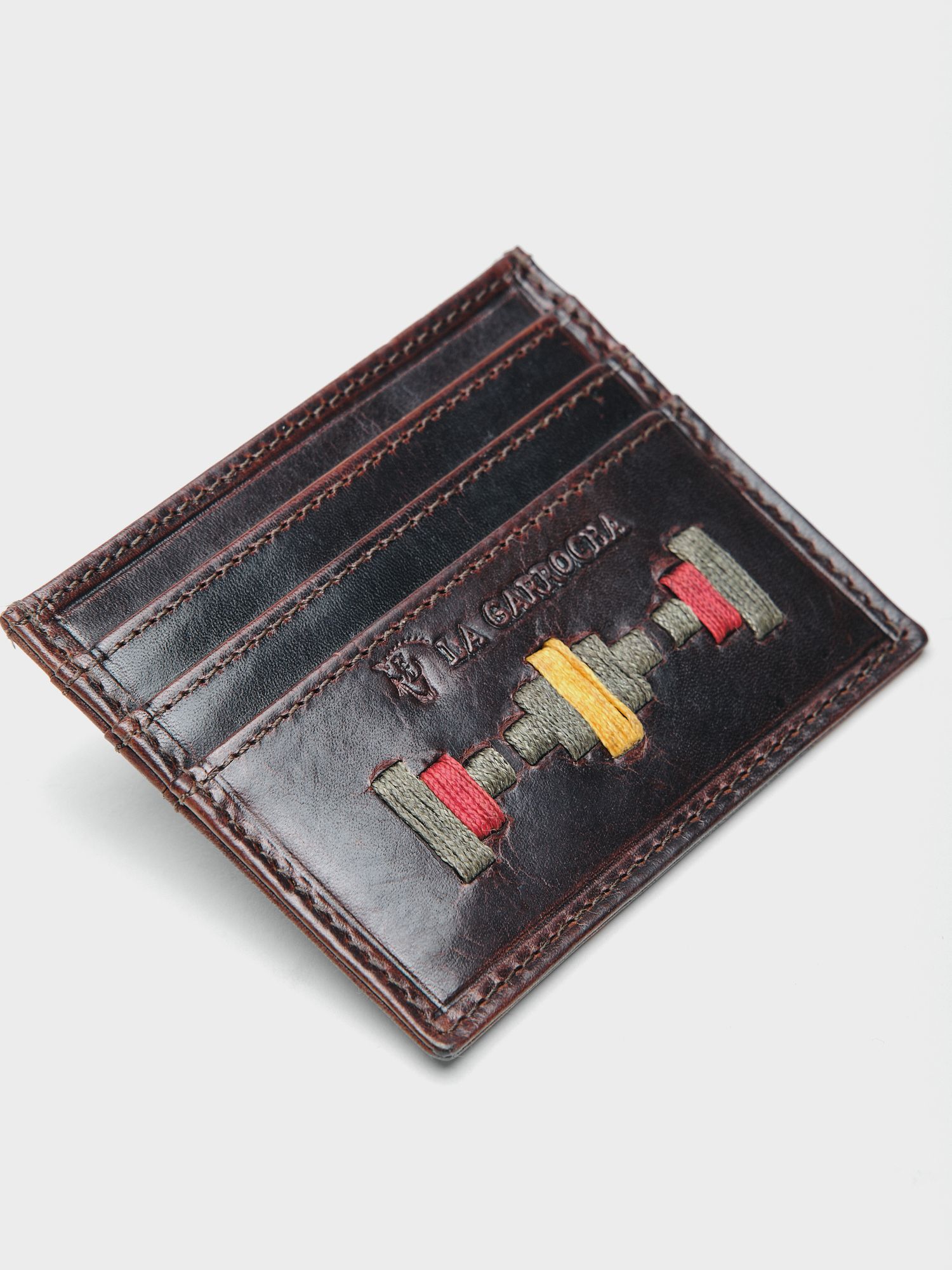 Porta-cartões de couro Ticul | Marrón