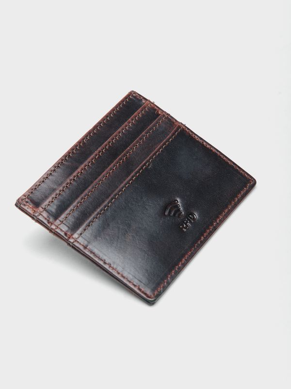 Porta-cartões de couro Homún | Marrón