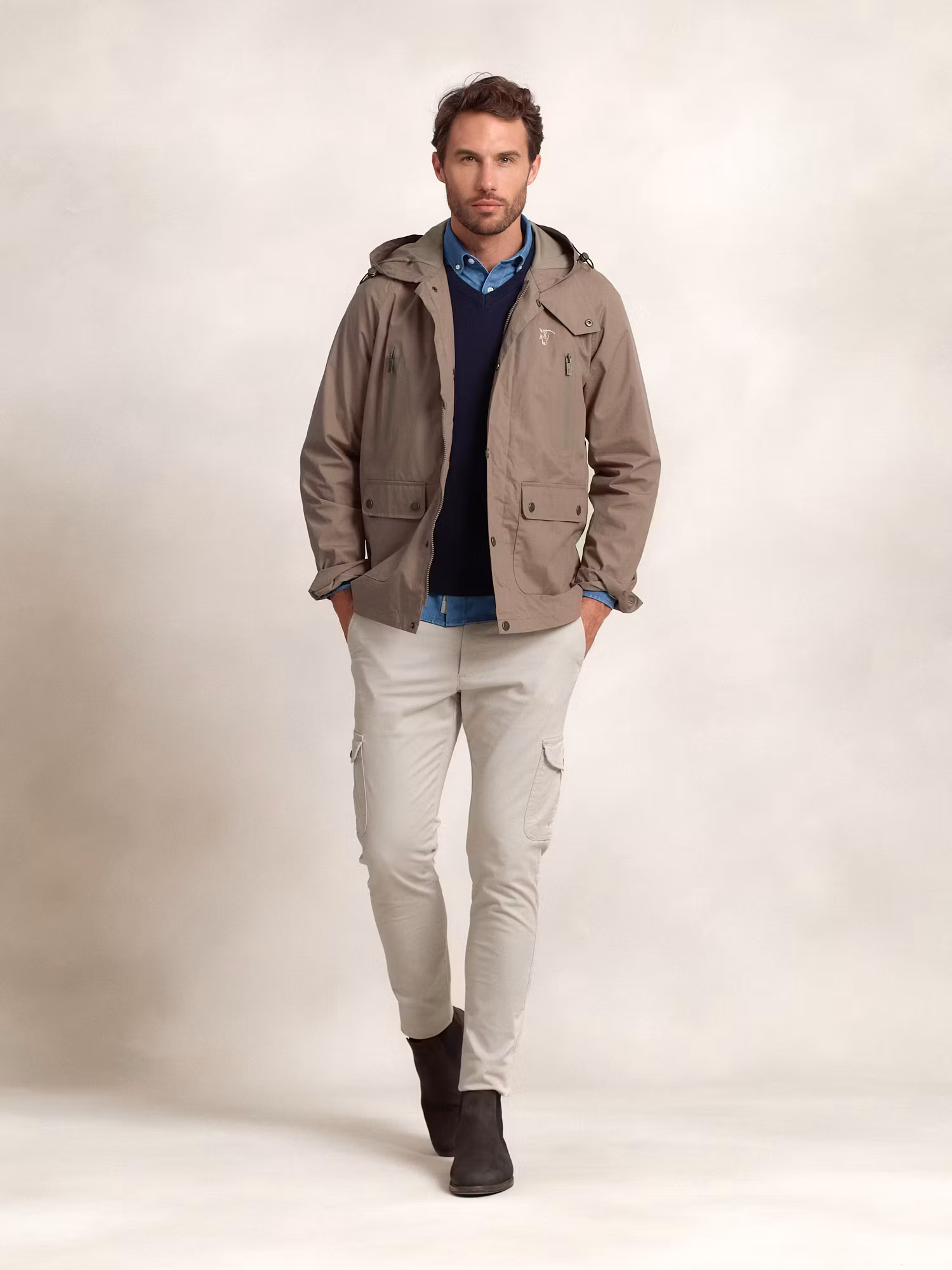 Corta-vento Capuz | Greige