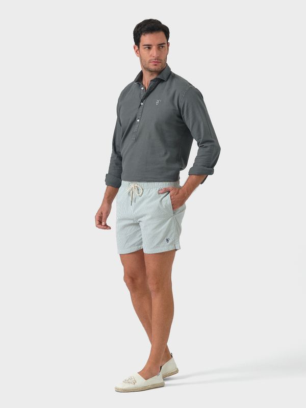 Calção de Banho Listrado | Verde