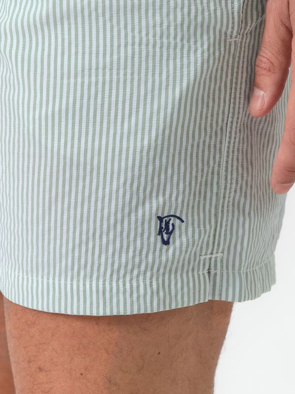 Calção de Banho Listrado | Verde