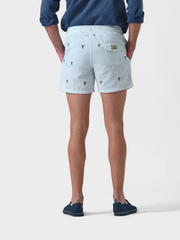 Calção de banho Listrado Brand | Celeste