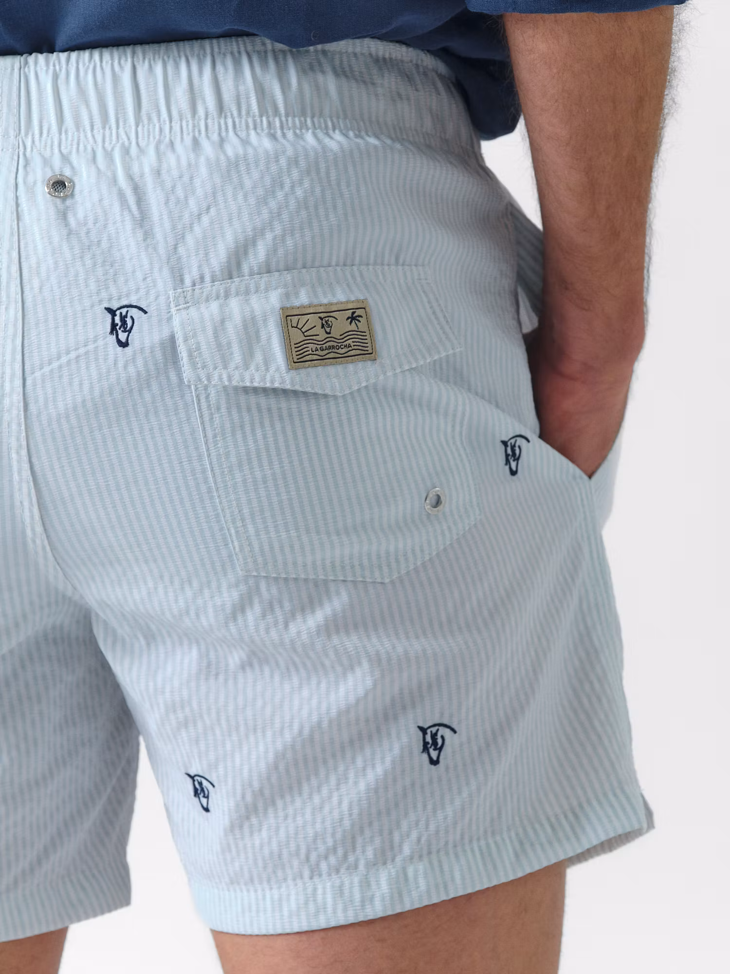 Brand Striped Swimsuit | Celeste