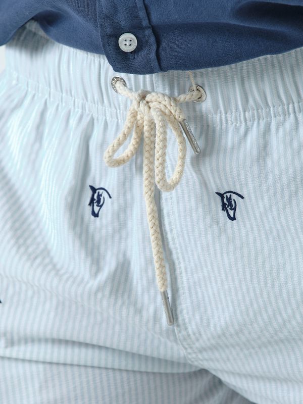 Calção de banho Listrado Brand | Celeste