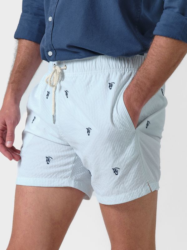 Calção de banho Listrado Brand | Celeste