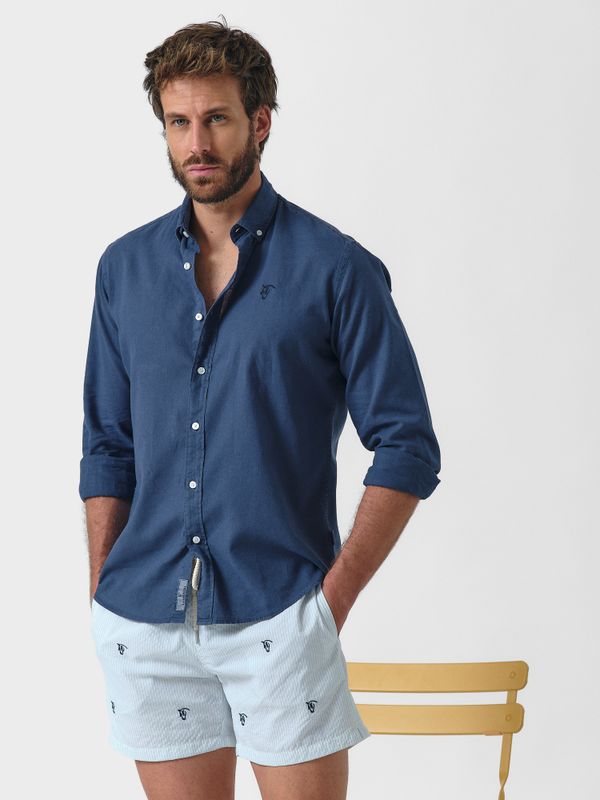 Calção de banho Listrado Brand | Celeste