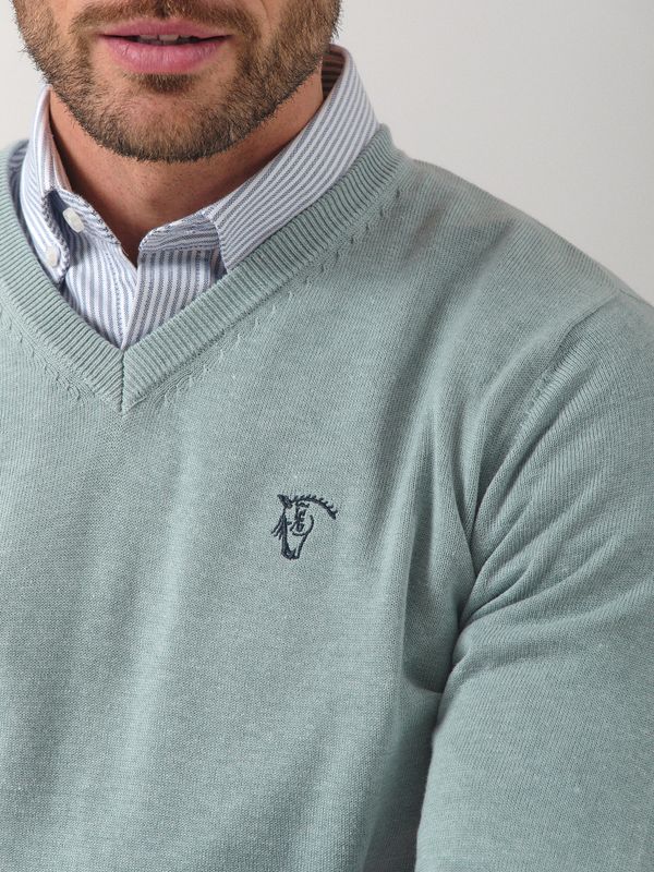 V-Neck Sweater Melange | Zafiro