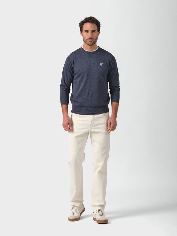 Suéter Gola Redonda Melange | Marino