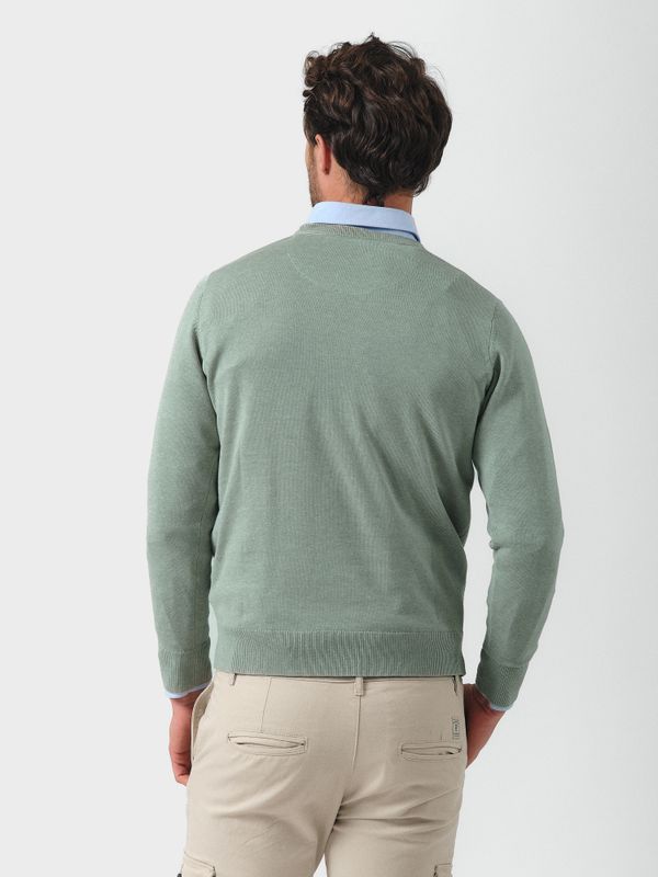 Suéter Gola Redonda Melange | Basil