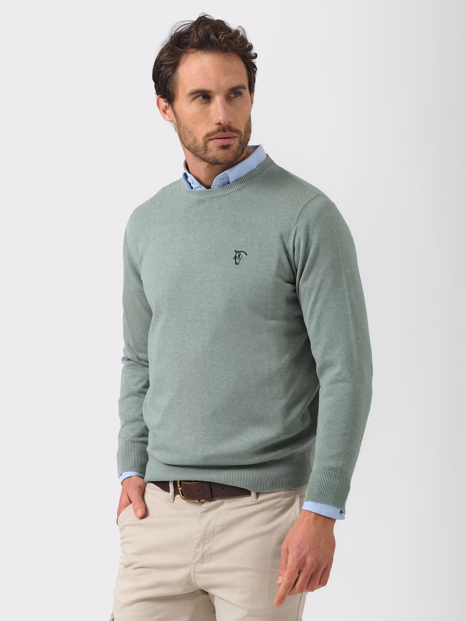 Pull Col Rond Mélange | Basil
