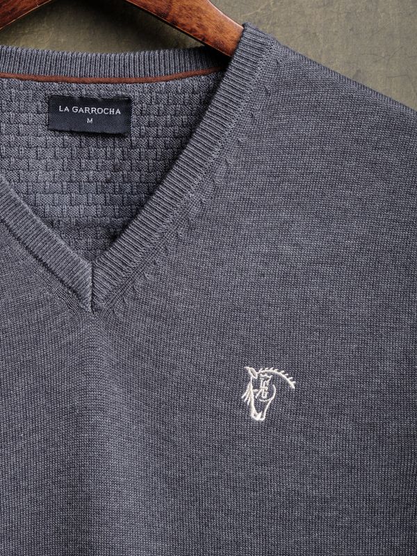 Colete de Malha Melange | Marino