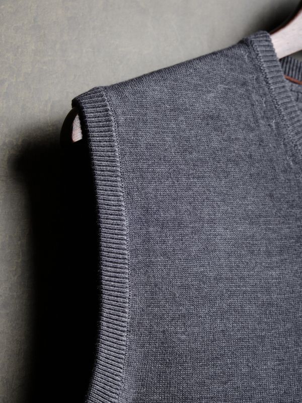 Colete de Malha Melange | Marino