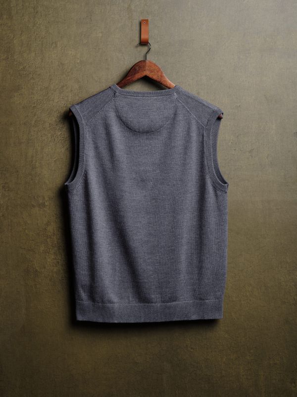 Colete de Malha Melange | Marino