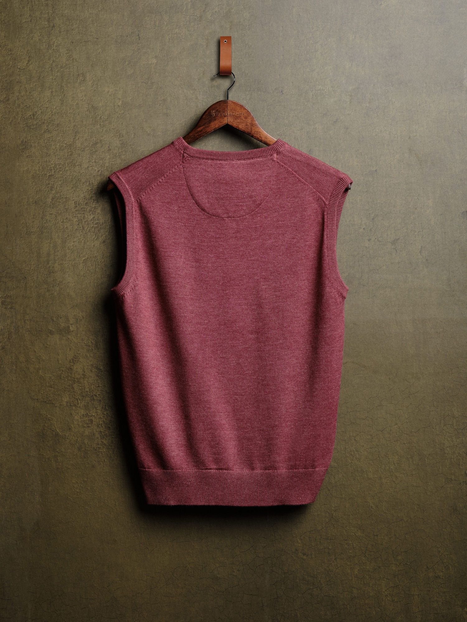 Gilet en Maille Melange | Burgundy