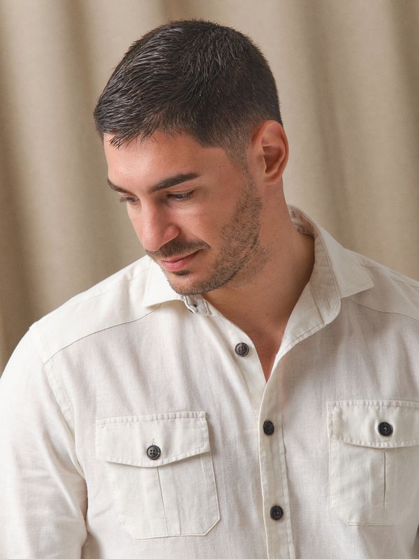 Guayabera Shirt | Beige