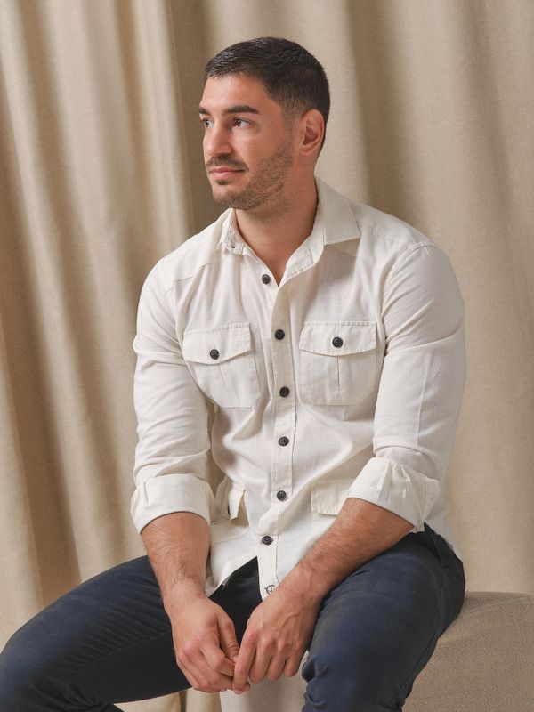 Guayabera Shirt | Beige