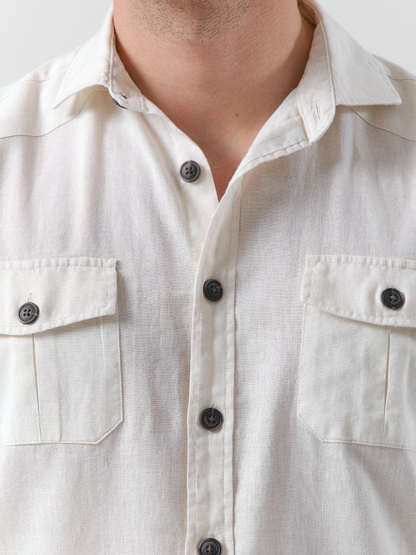 Guayabera Shirt | Beige