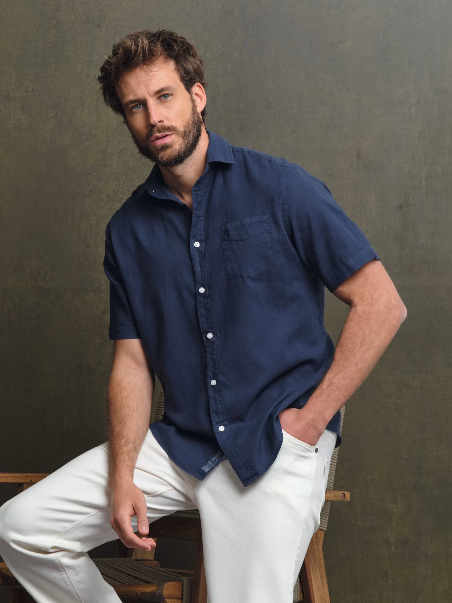 Camisa de Manga Curta | Marino