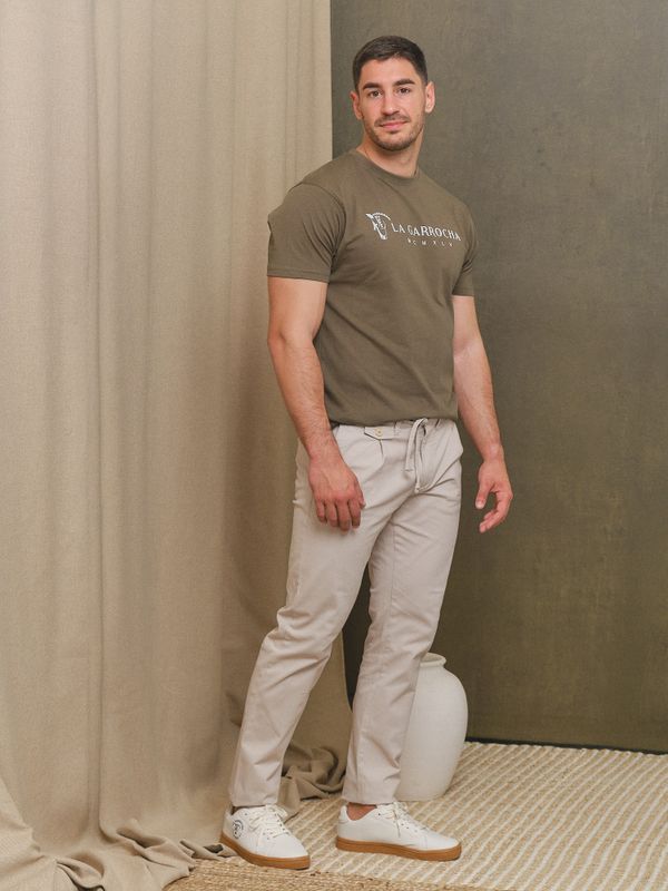 Classic Flock Print T-shirt | Olive Green