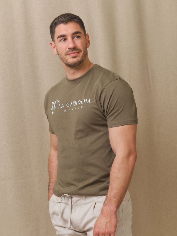 Classic Flock Print T-shirt | Olive Green