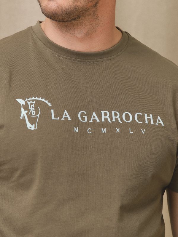 Classic Flock Print T-shirt | Olive Green