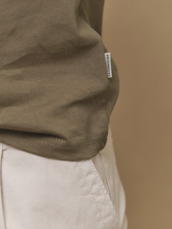 Classic Flock Print T-shirt | Olive Green