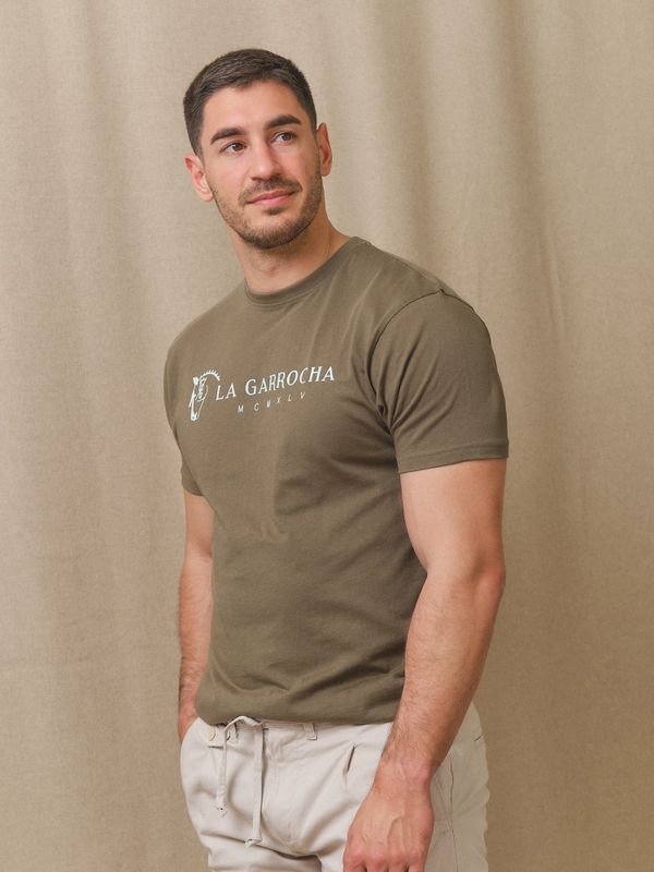 Classic Flock Print T-shirt | Olive Green