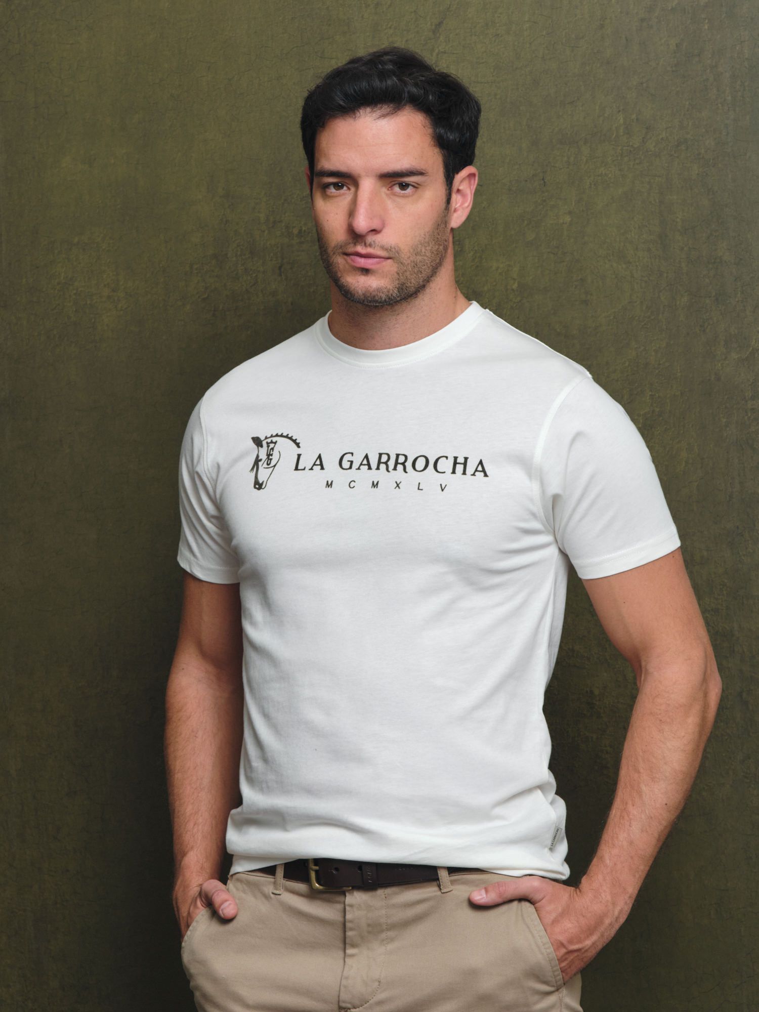 Camiseta Flock Print Clásica | Crudo